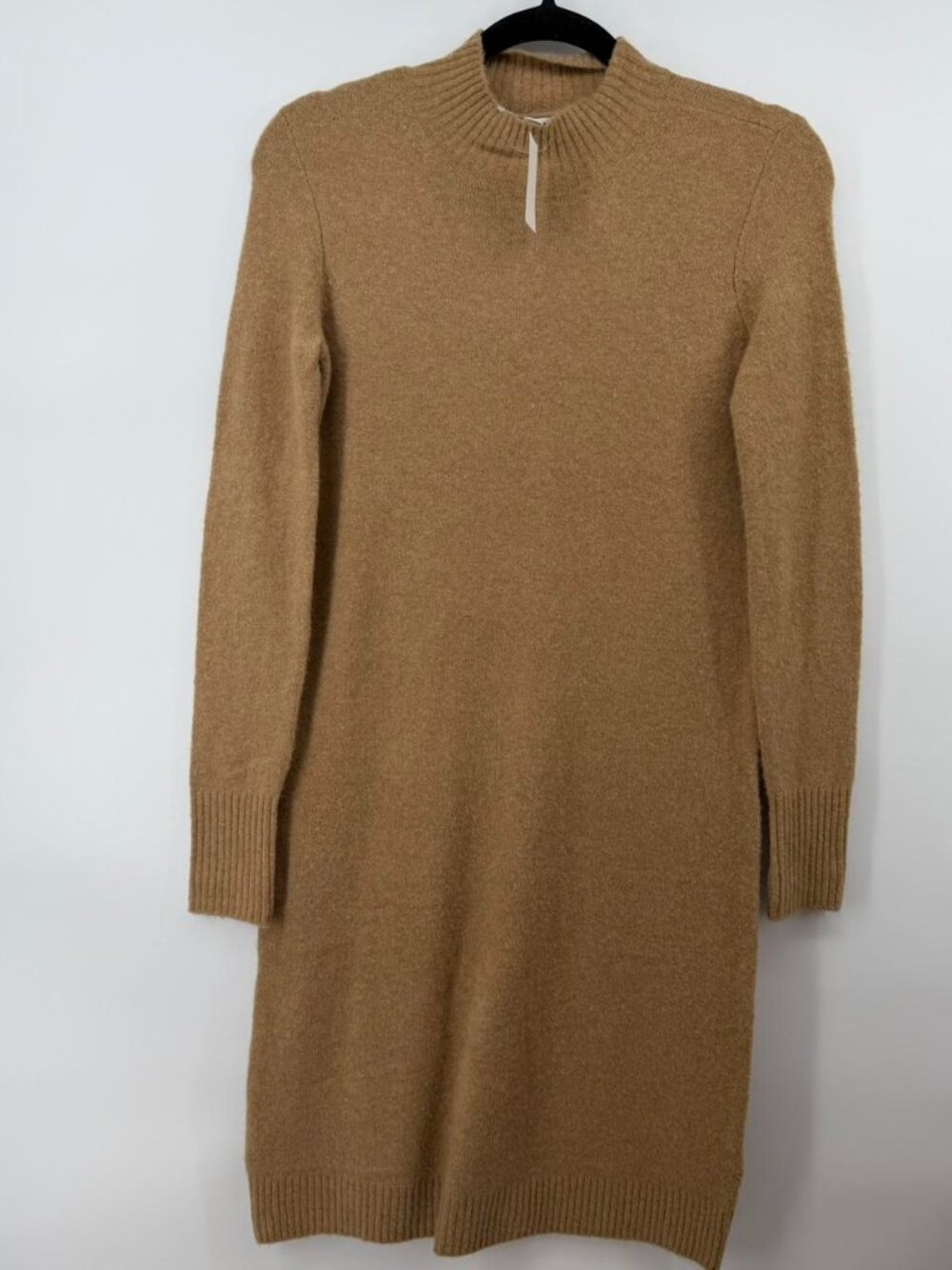 J. Crew NWT Extra-Soft Mock Neck Sweater Dress Camel Brown Size XXS $110